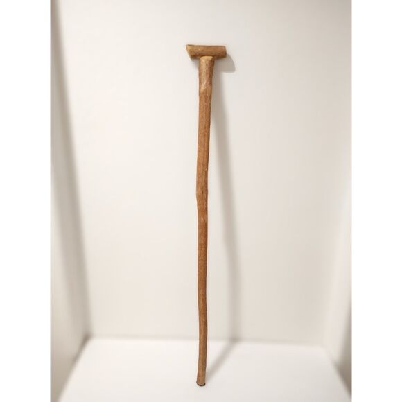 Antique Natural Hardwood Crosshead 34" Handmade Primitive Walking Stick Cane - Picture 5 of 11